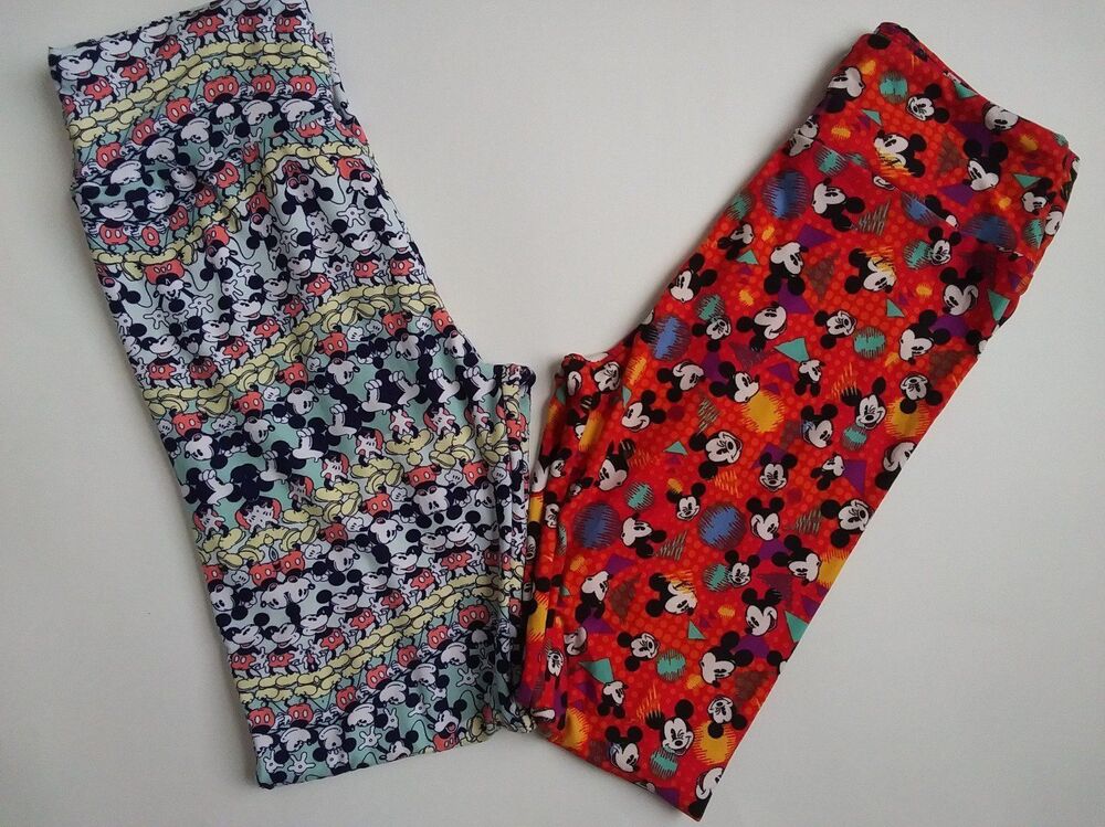 2 LuLaRoe Mickey Mouse Leggings One Size